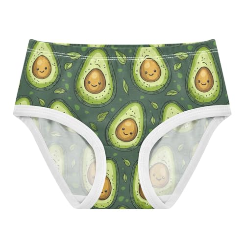 ZZKKO Green Avocado Cute Girls Underwear Toddler Panties for Girls Comfort Brief Size 2T-8Y