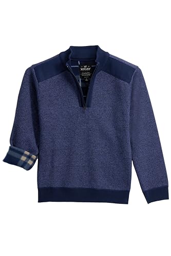 X RAY Boys (6-12) Quarter Zip Fleece Flannel Lining Sweater, Classic Fit Mock Neck Knit Kids Sweater for Fall and Winter3