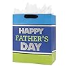 Hallmark 13″ Large Father’s Day Gift Bag with Tissue Paper (Blue and Lime Green) for Dads, Step-Dads, Grandfathers, Uncles, Dads-to-Be