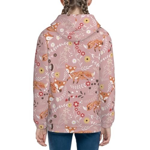 Beautiful Fox Kids Pullover Hoodies Boys Sweatshirts Girls Athletic Clothes with Pocket4