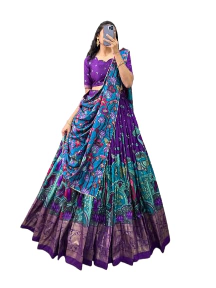 mitra biz Women Tussar Silk With Leheriya And Foil Print New Lehenga Neww choli Set-picture-26
