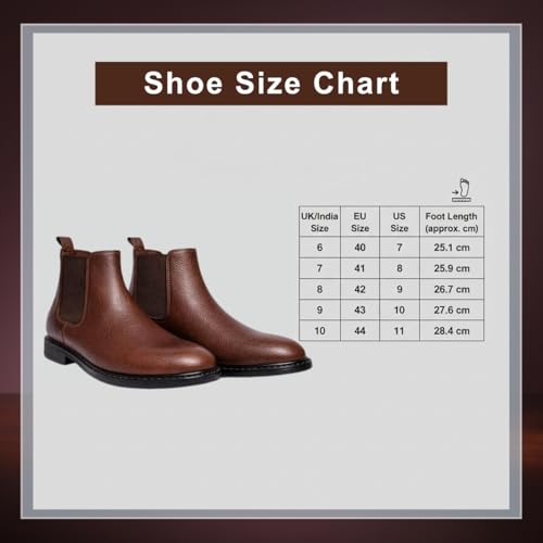 Image of CRACHERS Men's Classic Black Leather Chelsea Boots | Formal & Casual Slip-On Ankle Boots with Elastic Side Panel and Pull Tab | Durable & Stylish Lightweight Boots for Men