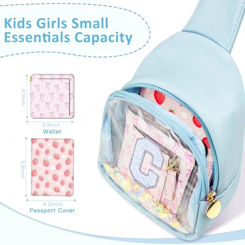 Image of COSHAYSOO Personalized Christmas Birthday Gifts Burr Basket Stuffers for Girls Blue Purse Sling Bag Crossbody Girl Cute Funny Cool Mini Travel Fashion Accessories Monogrammed Initial Letter C