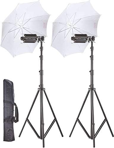 WON Pair Porta Umbrella Video Light for Video Photography Portable Studio Kit (9Ft)