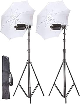WON Pair of Porta Umbrella Video Light for Still Video Photography Portable Studio Kit