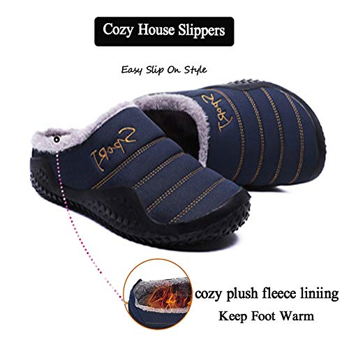 Asifn Womens Mens Slippers House Winter Slip on Shoes Warm Fur Lined Snow Plush Waterproof Indoor/Outdoor2