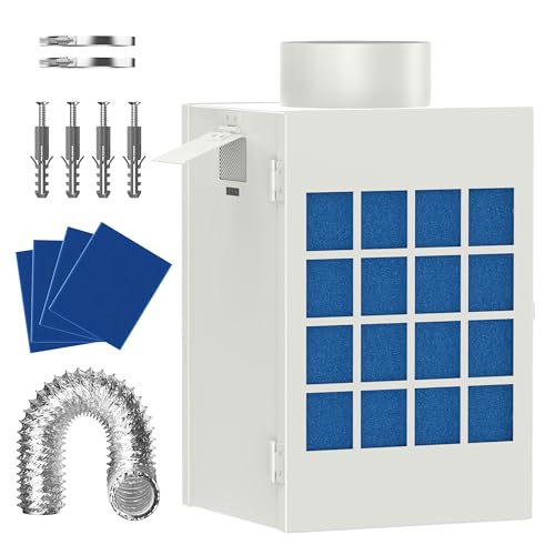 HOOMESUN Indoor Dryer Vent Kit, Dryer Vent Box for Electric Dryer, Safety Vent Flap, Indoor Dryer...