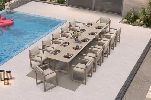 Purple Leaf 12-Piece Outdoor Dining Set with Cushions