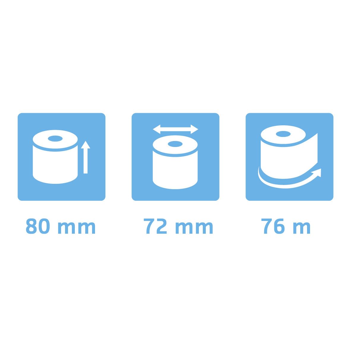 EXACOMPTA Lot de 10 Bobines caisse papier thermique 55g m/2 80 x 80 x 12 mm 78m