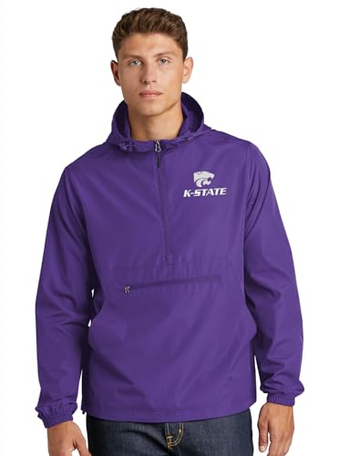 Sorority Letters Shop Kansas State University Packable Anorak Pullover Windbreaker Embroidered with K-State Powercat Logo2