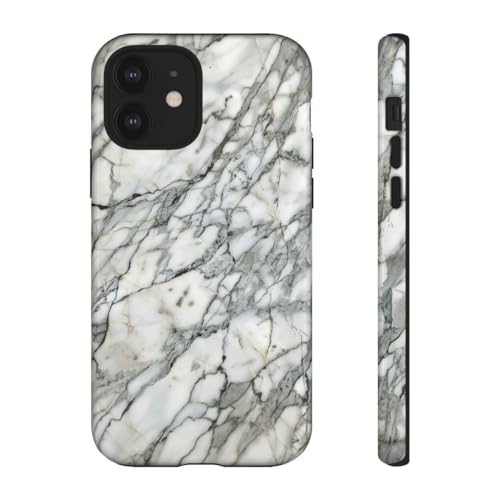 Coque iPhone 12 marbre blanc rigide pour sublimer vos photos de bureau