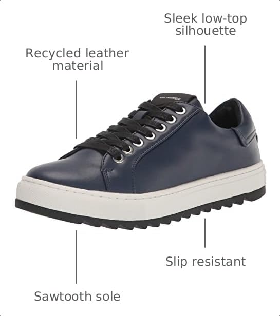 Image of Karl Lagerfeld Mens Leather Two Tone Sole Sneaker