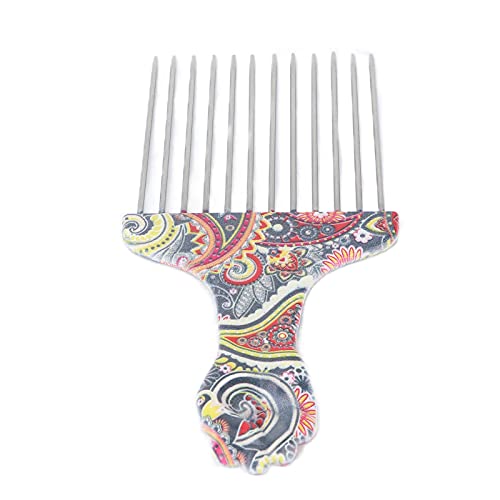 Peine Afro Pick ANGGREK de acero inoxidable para cabello rizado miniatura 1