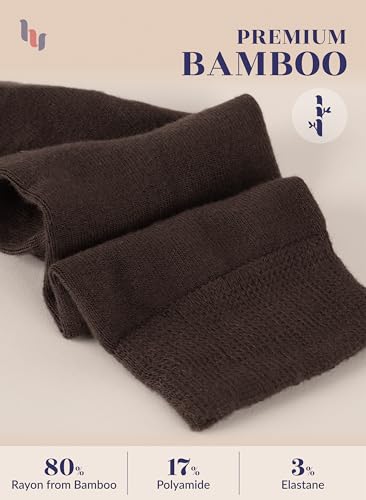 Image of Hugh Ugoli Women's Rayon Derived from Bamboo Knee High Socks Comfort Seam Long Dress Socks, Shoe Size 5-8 /8-11, 4 Pairs