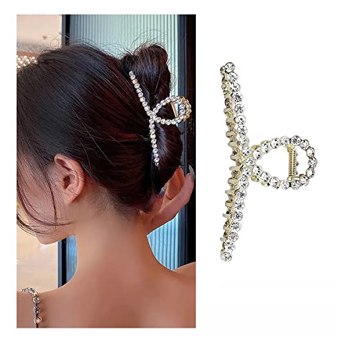 Large Metal Pearl Hair Claw Clips Rhinestone Hair Clips Gold Agirlvct Pearl Claw Clip Half Bun Hairpins Fashion Styling Hair Accessories For Women Girl #TOP5
