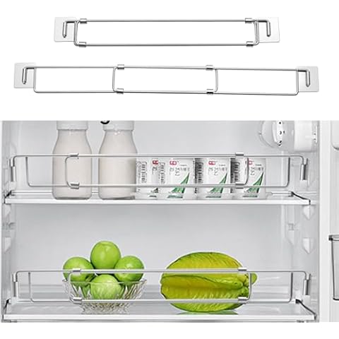 ELIUNG RV Secure Adjustable Bars, 304 Stainless Steel RV Fridge Bars, 12.5"-22.3" Refrigerator Tension Rods for Camper, RV, Trailer Refrigerator Prevents Messy Spills (2 Pack) Cover