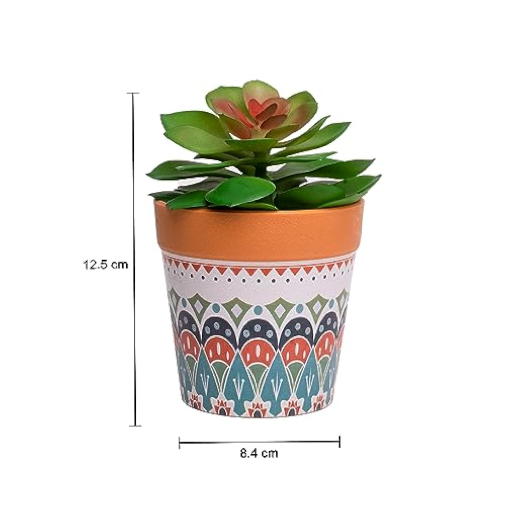 Artificial Potted Plant - Mandala Style
