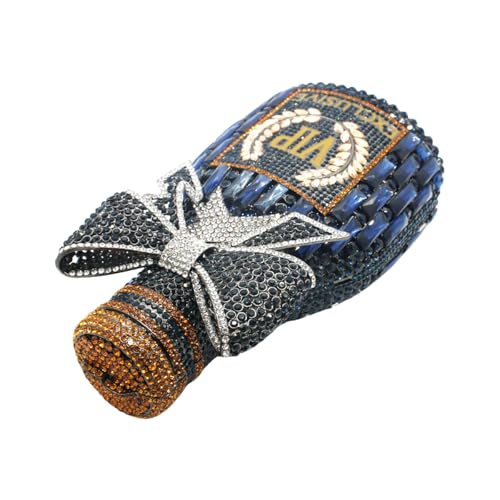 Image of UMREN Women Champagne Bottle Rhinestone Evening Bag Sweet Bow Diamond Clutch Purse Crystal Handbag for Party Cocktail