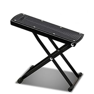 MINGZE Gitaarvoetensteun, Opvouwbare Metalen Gitaarvoetenbank Met Antislip Rubberen Onderlaag, Voor klassieke…
