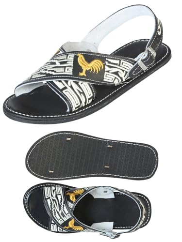 Artisanal Handmade Huarache - 50% leather and 50% Synthetic - Gallos - Black 603790