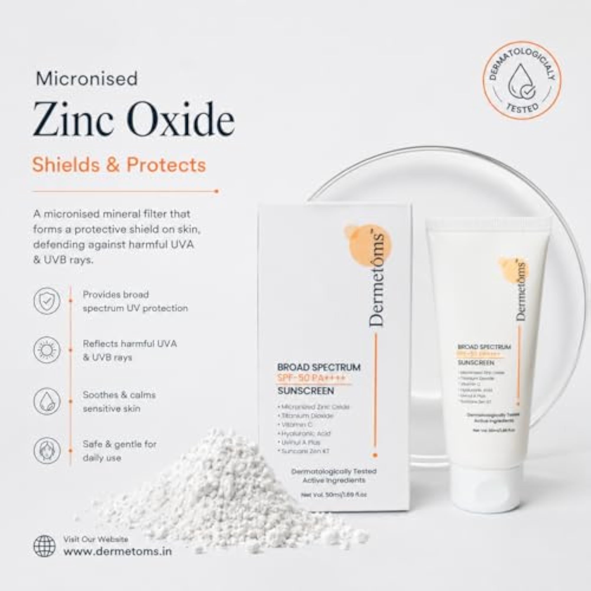 Sunscreen SPF 50 PA++++, Non-Greasy & Lightweight
