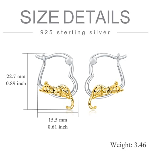 Hypoallergenic Earrings Rabbit Tiger Teddy Koala Puppy Panther Peacock Earrings Sterling Silver Animal Hug Hoop Earrings Jewelry Mothers Day Graduation Birthday Gifts for Women4