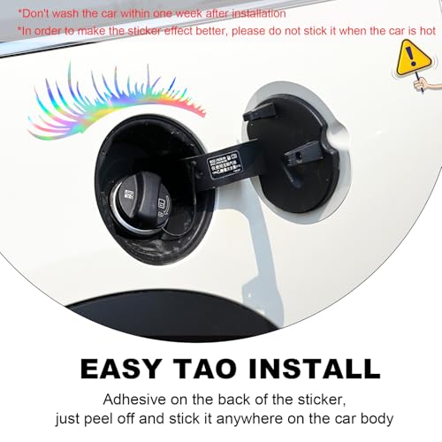 Image of KVAEY 2 PCS Car Headlight Eyelash Stickers, Cute Fake Eyelashes Decal for Bumper Auto Body Window, Waterproof Reflective PET Charming Eyelash Sticker Funny Decor for Car SUV Truck (Colorful)