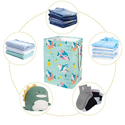 Panier à linge requin grand format pour rangement de vêtements