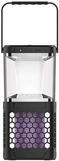 SIMON - Lámpara Mata Moscas y Mosquitos, Lámpara Antimosquitos para Exterior, Doble Función: Ilumina y Mata Insectos Voladores, Portátil, con Luz Led, Batería y Panel Solar, Color Negro