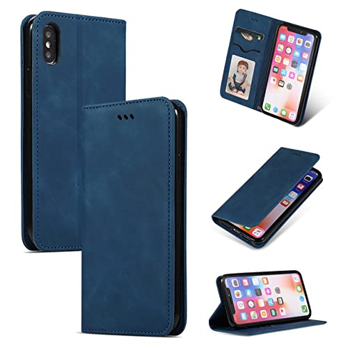 Étui de protection iPhone 14 Pro en cuir rétro doux avec clapet magnétique