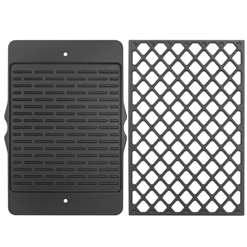 7598 Cast Iron Griddle & 7638 Grill Grate for Weber GS4 Spirit II & I 300 Grills, Spirit E/S 310 E/S 320 E/S 330 SP-320, Spirit 700 Genesis 1000-3500 Genesis Gold Silver Platinum B/C