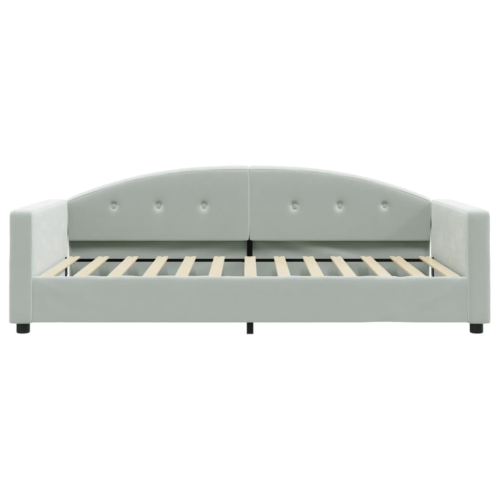 Velluto Trasformabile 2 in 1 Divano Letto Grigio Chiaro 100x200 cm