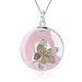 Produktbild Lotus Fun S925 Sterling Silber Anhänger Lotus Flüstert Edelstein Anhänger Natürlicher Aventurin Kreativ Handgemachter Einzigartiger Schmuck für Frauen und Mädchen (Pink)