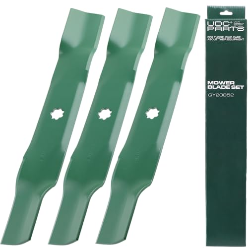 UDC Parts GY20852 Mower Blades 48 Inch Replacement for John Deere D140 E140 S140 Z355E GX21786 GX21784 S170 E170 LA130 LA145 D160 S160 E160 E150 GX21785 AM137757 AM141035 / High Lift Mulching 3 Pack
