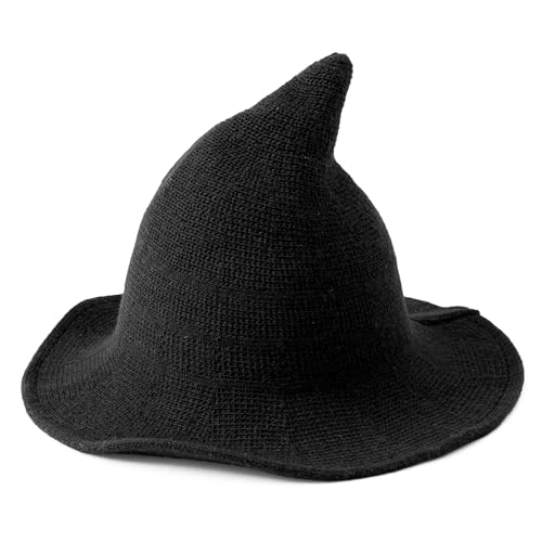 Jastore Halloween Witch Hat for Kids Girl Boy Wide Brim Foldable Halloween Hats for Party Cosplay Costume Accessory