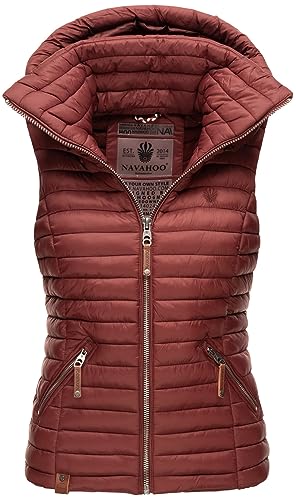 Navahoo Damen Weste Steppweste gesteppt Frühjahr Übergangsweste B696 [B696-Shad-Bordeaux-Gr.XXL]