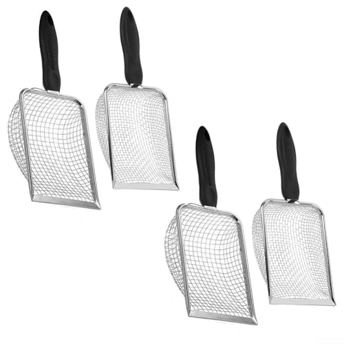 4 piezas de jardín para tamices de suelo con mango para tierra, compost y tamizado de arena, diseñado para uso en jardinería