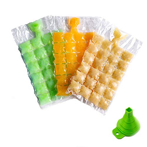Disposable ice Cube Bag Ice Cube Mold Trays Self-Seal Faster Freezing Maker，Stackable,No Spill Ice Cube, Compact, Odor Free Ice Cube-100 Pieces