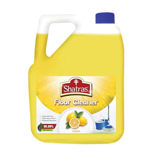 Image of Shatras 5L Citrus Fresh Floor Cleaner 100x Disinfectant, 99.9% Germs Free & Child-Pet Safe, Triple Germ Action For Homes, Kitchen, Offices & Commercial Use Floor Cleaning Liquid