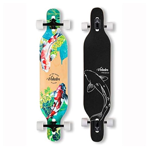 VOLADOR 42inch Freeride Longboard Complete Cruiser ( Drop Through Deck - Camber concave )(Meditation)