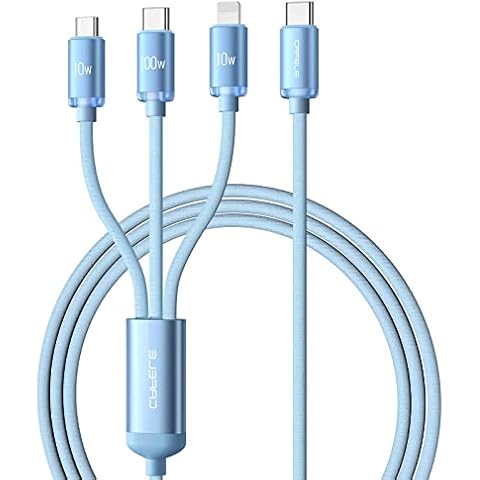 CAFELE [100W Super Fast Charging] USB C Multi Charging Cable (6FT), 3 in 1 Multi Charger Cable with Type C/Micro USB Phone Port for Laptop/Phone 14 13 12/Samsung/Galaxy Cover