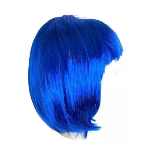 Peruca Azul Royal Curta com Franja 25 cm Lisa 100gr