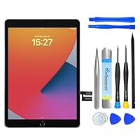 NB+ Touchscreen Digitizer für iPad 7 iPad 8 Display 10,2 Zoll, iPad 2019 2020(A2197 A2198 A2200 A2270 A2428 A2429 A2430) Generation, mit Werkzeug Set, mit Vorab klebender(Schwarz)