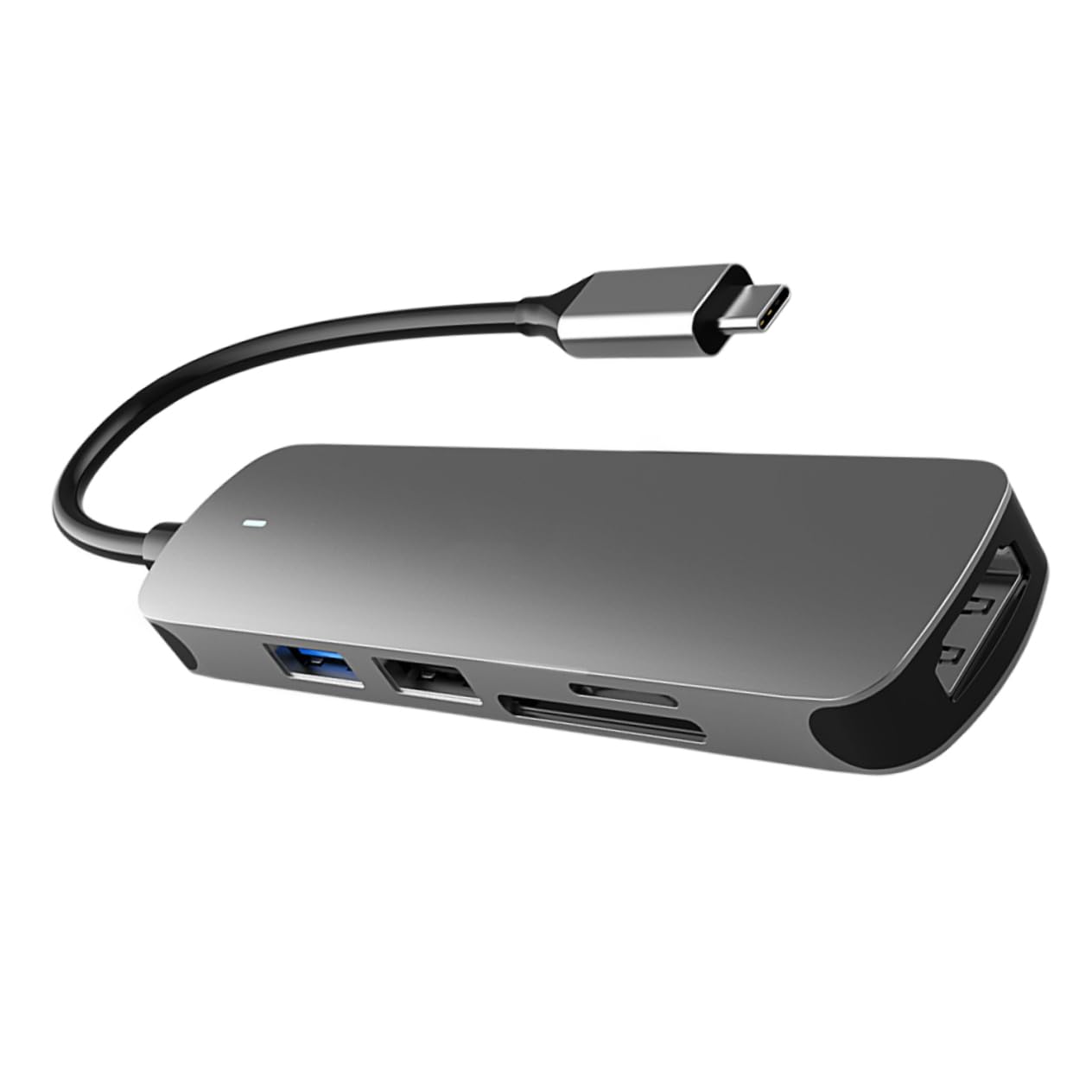 NUOBESTY Hub Usb Multifunzione in Lega Alluminio Porta Type c Adattatore Hub Per Computer e Smartphone Aggiunge Porte Usb e Slot Uscita Video Per Tv e Monitor Indicatore Compatto e