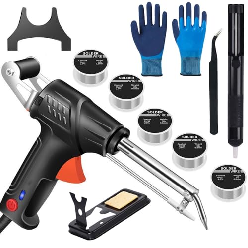 Outils de Soudage Laser Industriels à Chauffage Interne, Pistolet à Souder Manuel, Fer à Souder Multifonction, Ensemble de Pistolets à Souder for Le Bricolage Industriel Et Domestique(Black)
