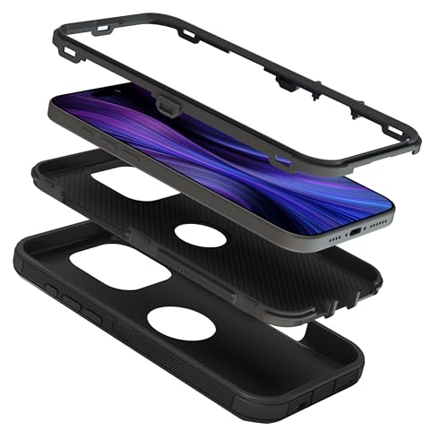 Image of Pirum Protective Back Case Compatible for Apple iPhone 16 Pro MAX Cover PC + TPU Full Body Shockproof Drop Protection - Black
