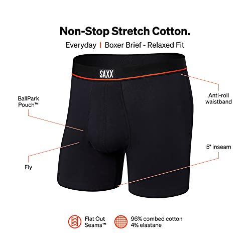 SAXX Underwear Co. Men's Underwear With Pouch Non-Stop Stretch Cotton Boxer Brief Fly 7Pack2