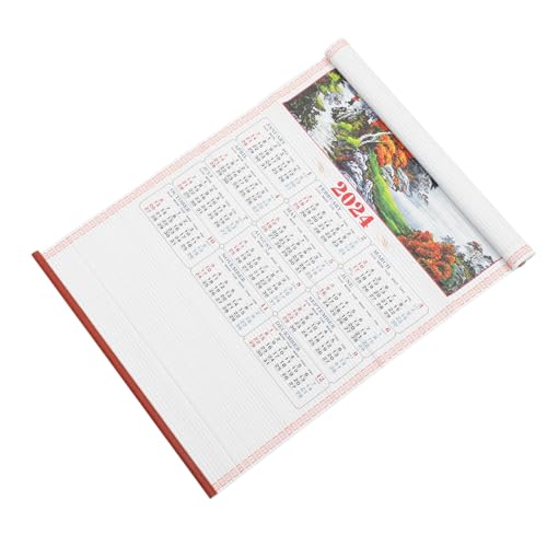 WEKAMOS 年壁掛けカレンダー 風景写真デザイン 掛軸式月間カレンダー 休日計画用ダウン対応 実用的なインテリア装飾