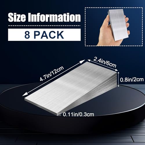Image of YOUNTHYE 8PCS Metal Wedge Shims Triangle Flange Wedge Steel Wedges for Welding Silver Metal Flange Wedge Pipe Fitting Welding Tool 4.7 x 2.4 x 0.79 inch Steel Wedge Set