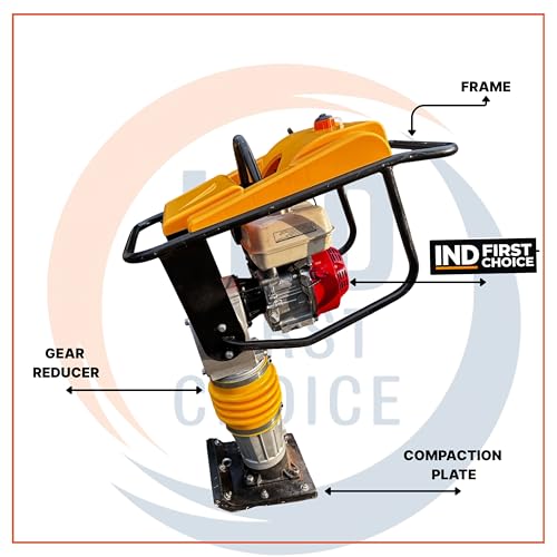 Image of IND Tamping Rammer - 4.8HP Petrol Engine, 300x280mm Plate, Heavy-Duty Soil Compactor for Construction & Road Work